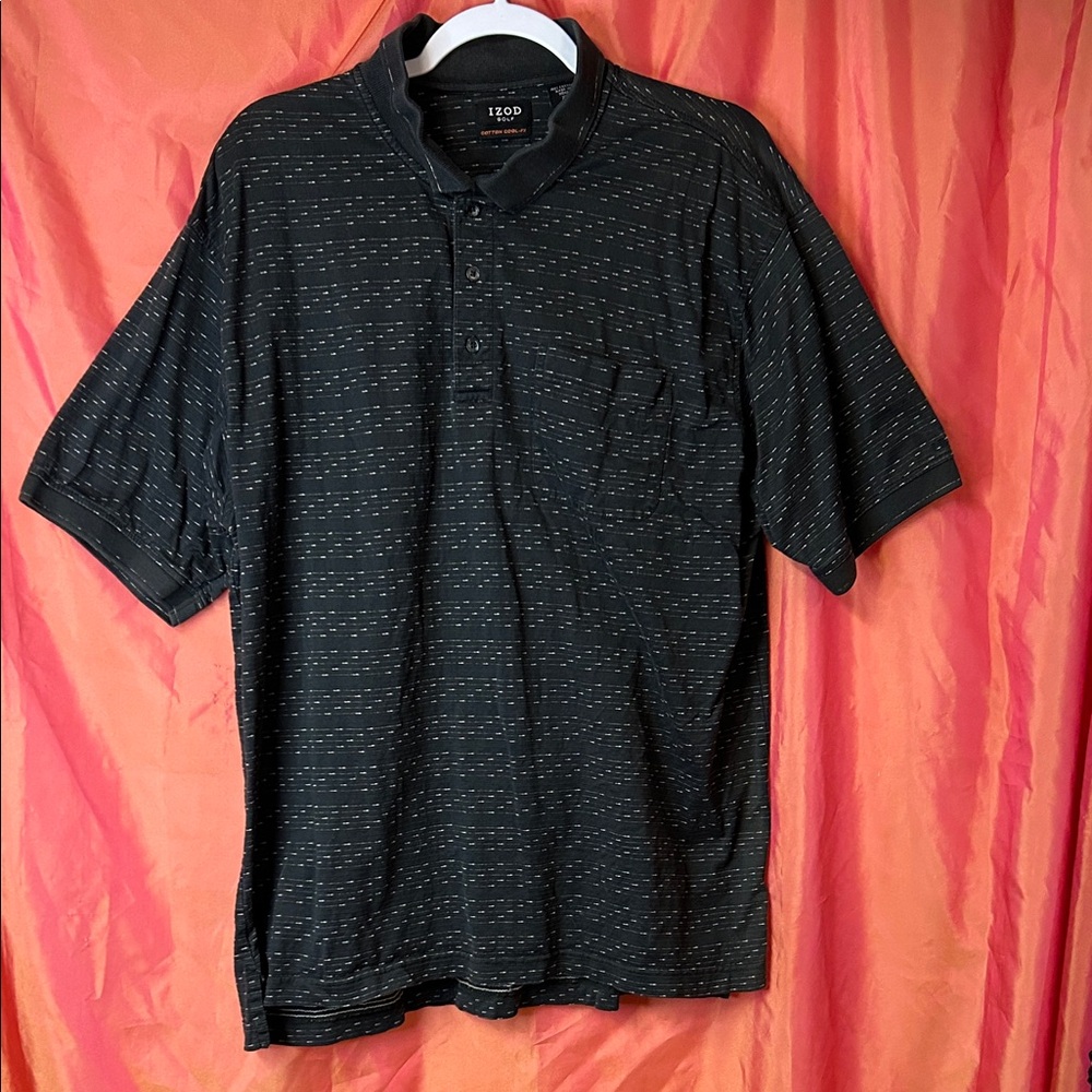 IZOD Men's Polo with Subtle Stripes 100% Cotton Size XL